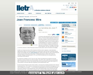 Joan Francesc Mira en la página de Lletra en catalán
