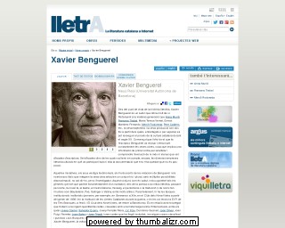 Xavier Benguerel en la página de lletrA en catalán