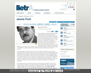 Jaume Pont on the lletrA website in Catalan