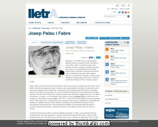 Josep Palau i Fabre on the Lletra website in Catalan