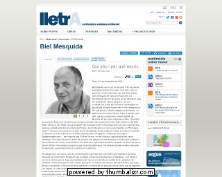 Biel Mesquida on the Lletra website in Catalan