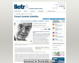 Vicent Andrés Estellés en la página de Lletra en catalán