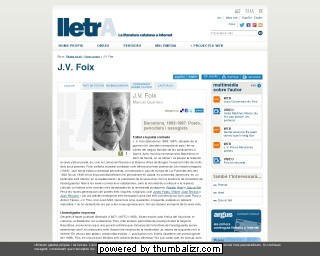 J.V. Foix on the Lletra website in Catalan