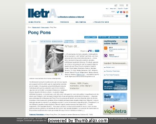 Ponç Pons en la página de Lletra en catalán