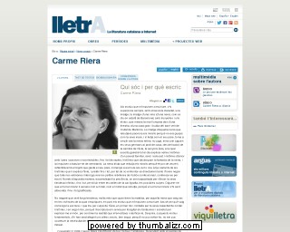Carme Riera en la página de Lletra en catalán