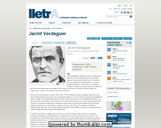 Jacint Verdaguer en la página de Lletra en catalán