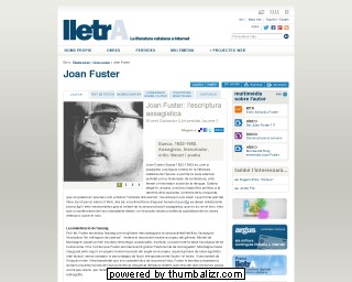 Joan Fuster en la página de Lletra en catalán