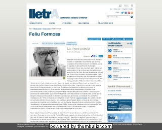 Feliu Formosa en la página de lletrA en catalán