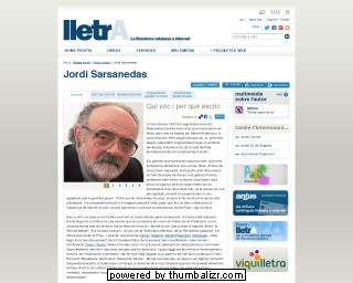 Jordi Sarsanedas en la página de Lletra en catalán