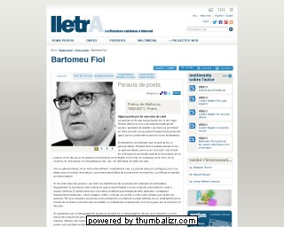 Bartomeu Fiol en la página de lletrA en catalán