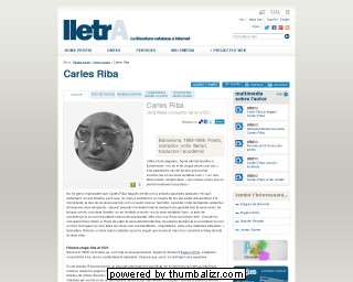 Carles Riba on the lletrA website in Catalan