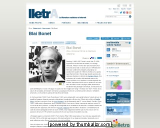 Blai Bonet en la página de Lletra en catalán