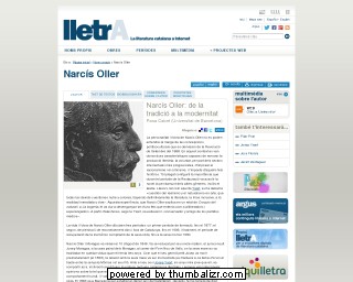 Narcís Oller en la página de Lletra en catalán
