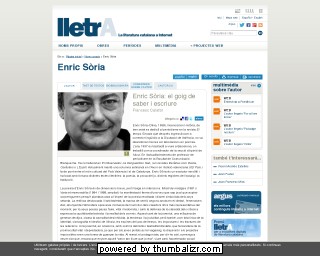 Enric Sòria en la página de lletrA en catalán