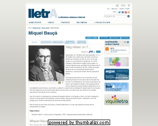 Miquel Bauçà en la página de lletrA en catalán