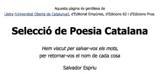 Selecció de poesia catalana