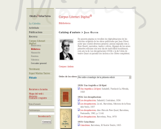 Biblioteca Joan Oliver, al Corpus Literari Digital de la Càtedra Màrius Torres