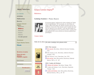 Biblioteca Tomàs Garcés, al Corpus Literari Digital de la Càtedra Màrius Torres