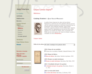 Biblioteca Joan Salvat-Papasseit, al Corpus Literari Digital de la Càtedra Màrius Torres