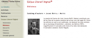 Biblioteca Guerau de Liost, al Corpus Literari Digital de la Càtedra Màrius Torres